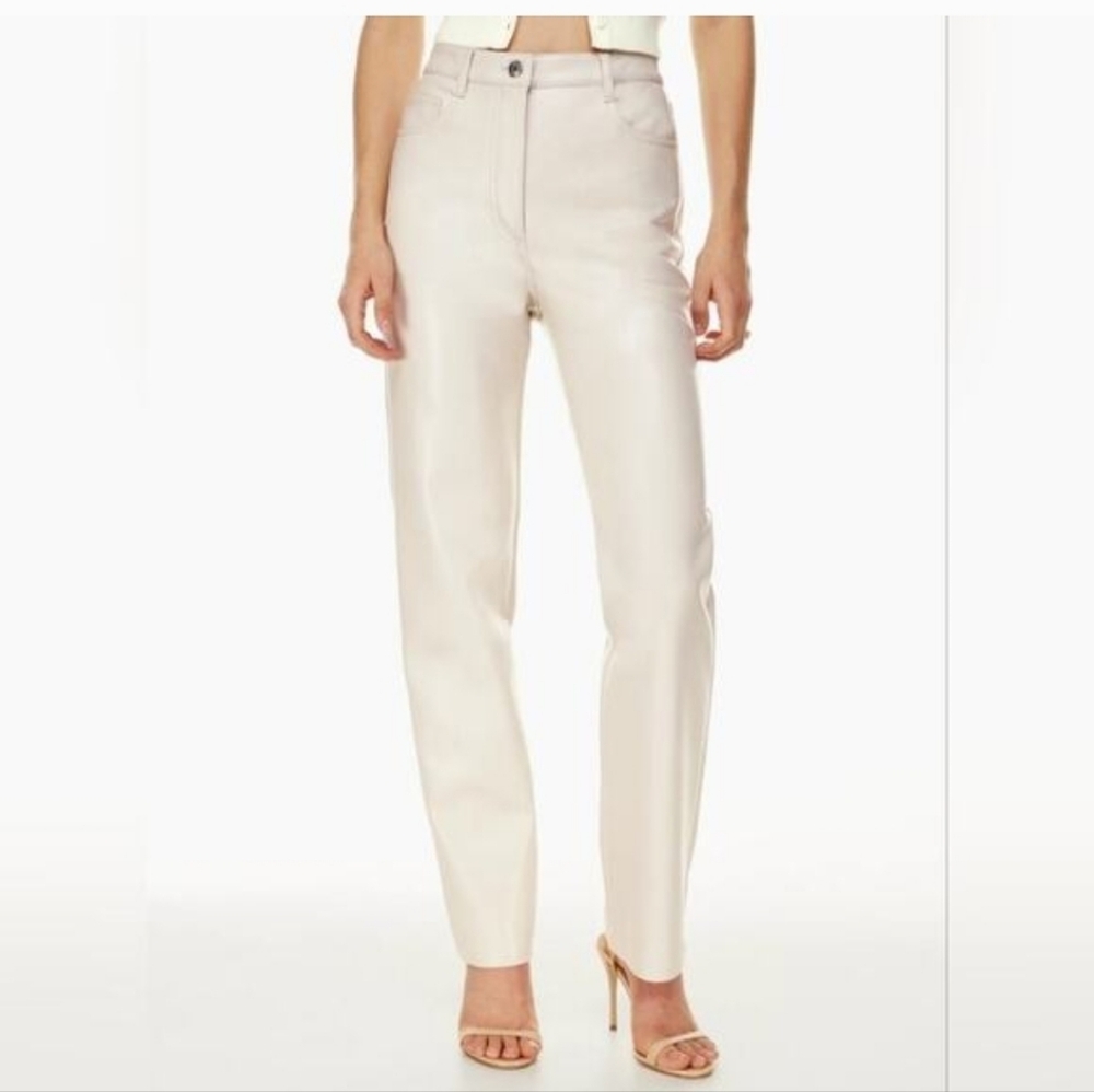 Aritzia Wilfred Melina‎ Super High Pant, Matte Pearl, size 4 NWT